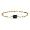 4 CT. Emerald Cut Emerald Paperclip Bracelet