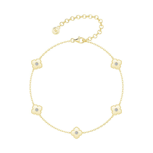 Lucky Hearts Four Leaf Clover Bracelet