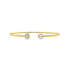 Round and Emerald Lab Grown Diamond Open Bangle Bracelet