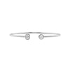 Round and Emerald Lab Grown Diamond Open Bangle Bracelet