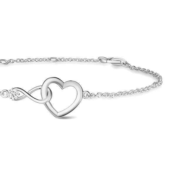 Interlocking Hearts Diamond Accent Infinity Bracelet