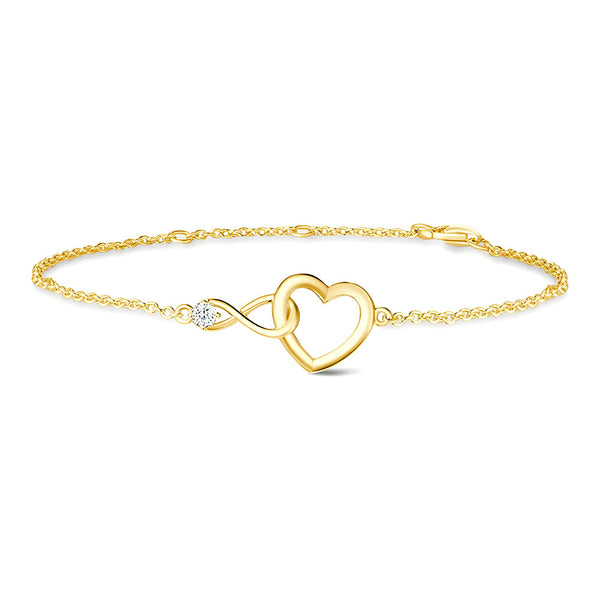 Interlocking Hearts Diamond Accent Infinity Bracelet