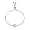 Pink Mother of Pearl & Moissanite Heart Bracelet