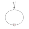 Pink Mother of Pearl & Moissanite Heart Bracelet
