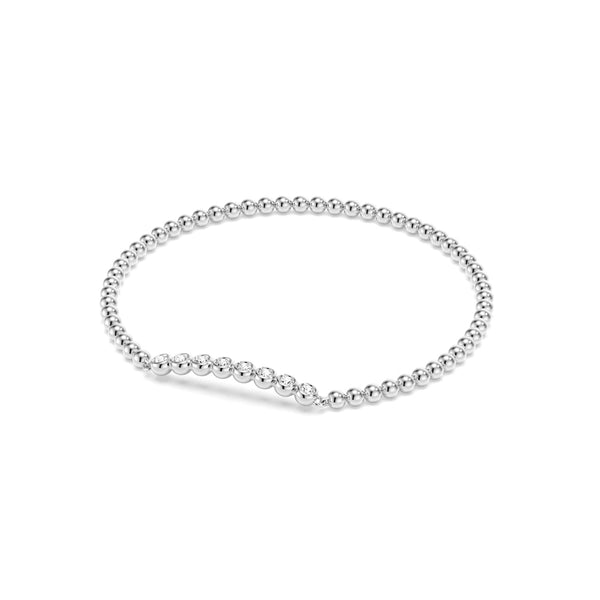 Beaded Chain Bracelet with Balanced Lab Grown Diamond Accents