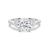 Round Moissanite Promise Ring with Tapered Side Accents