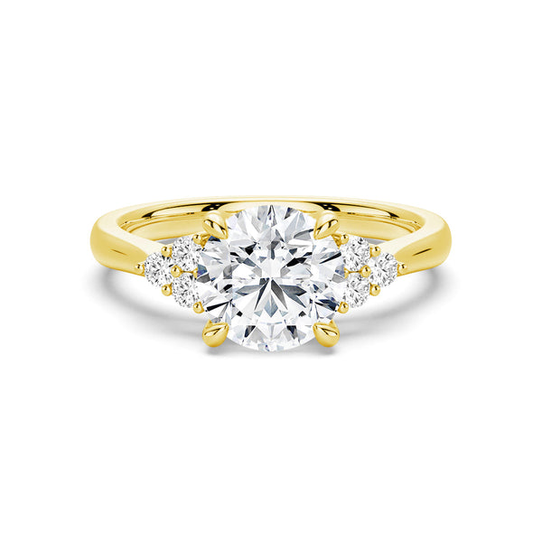 Round Moissanite Promise Ring with Tapered Side Accents