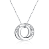 Engraved 3 Interlocking Russian Rings Necklace Pendant