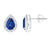 1.17 CT. Pear Shaped Sapphire Halo Stud Earrings