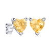 1 CT. Heart Shaped Birthstone Gemstone Stud Earrings