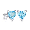 1 CT. Heart Shaped Birthstone Gemstone Stud Earrings
