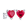 1 CT. Heart Shaped Birthstone Gemstone Stud Earrings