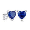 1 CT. Heart Shaped Birthstone Gemstone Stud Earrings