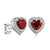 1 CT. Heart Shaped Birthstone Stud Earrings with Halo