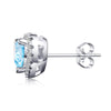 1 CT. Heart Shaped Birthstone Stud Earrings with Halo