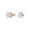 4 ctw Round Moissanite 6 Prong Stud Earrings