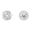 2.2 ctw Round Moissanite Pavé Halo Stud Earrings