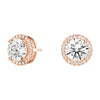 2.2 ctw Round Moissanite Pavé Halo Stud Earrings