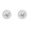 2.2 ctw Round Moissanite Pavé Halo Stud Earrings