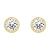 2.2 ctw Round Moissanite Pavé Halo Stud Earrings