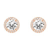 2.2 ctw Round Moissanite Pavé Halo Stud Earrings