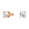 2ctw Round Brilliant 4 Prong Solitaire Stud Earrings