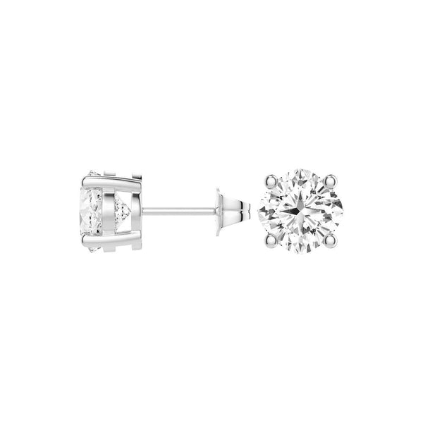 4 ctw Cushion Cut Moissanite 4 Prong Solitaire Stud Earrings