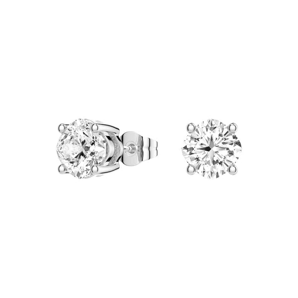 4 ctw Cushion Cut Moissanite 4 Prong Solitaire Stud Earrings
