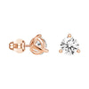 2 ctw Round Moissanite 3 Prong Solitaire Stud Earrings