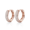 Round Three Row Pave Hoop Earrings Pavé Moissanite Hoop Earrings