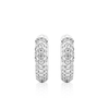 Round Three Row Pave Hoop Earrings Pavé Moissanite Hoop Earrings
