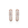 Round Three Row Pave Hoop Earrings Pavé Moissanite Hoop Earrings