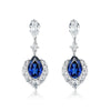 "ENDLESS BLUE" 7.26 Ctw. Pear Shaped Sapphire Earrings