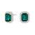 6 Ctw Emerald Cut Emerald Stud Earrings With Moissanite Pave Halo