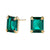 10 Ctw Double Prong Set Emerald Cut Emerald Stud Earrings