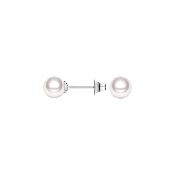 6mm Solitaire Freshwater Cultured Pearl Stud Earrings