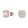 Cushion Cut Moissanite Shadow Halo Stud Earrings