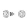 Cushion Cut Moissanite Shadow Halo Stud Earrings