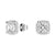 Cushion Cut Moissanite Shadow Halo Stud Earrings