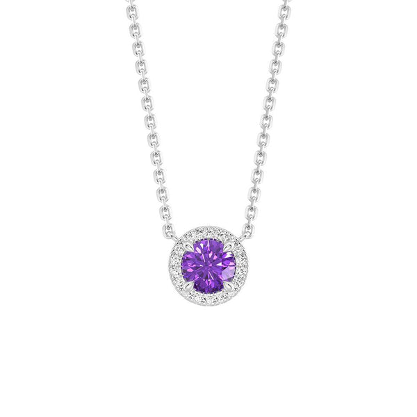 Eternal Halo Personalized Birthstone Necklace