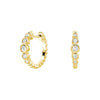 Lab Grown Diamond Five Stone Beaded Hoop Earrings