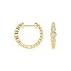Lab Grown Diamond Five Stone Beaded Hoop Earrings