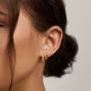 Triple Stack Lab Diamond Stud and Hoop Earrings Set