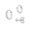 Triple Stack Lab Diamond Stud and Hoop Earrings Set