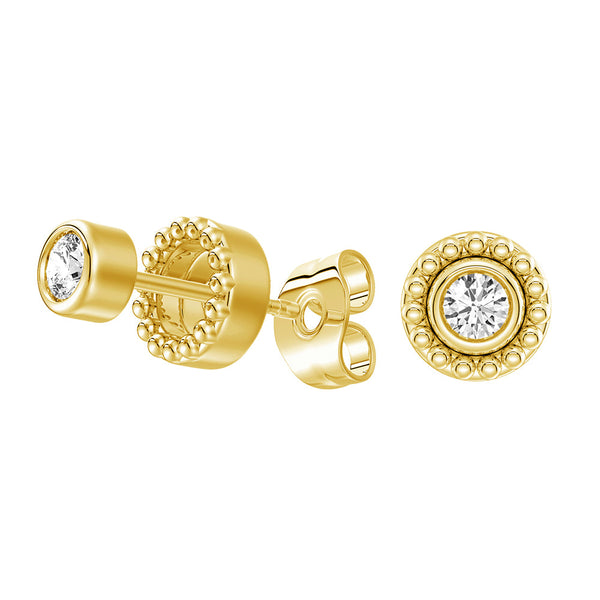 Convertible 2 in 1 Beaded Jacket Stud Earrings with Lab Grown Diamond