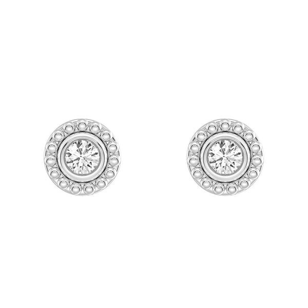 Convertible 2 in 1 Beaded Jacket Stud Earrings with Lab Grown Diamond