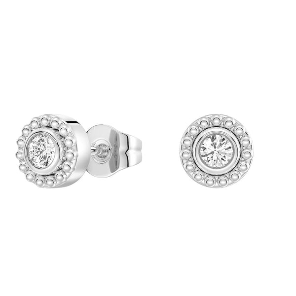 Convertible 2 in 1 Beaded Jacket Stud Earrings with Lab Grown Diamond