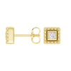 Convertible 2 in 1 Beaded Jacket Stud Earrings with Princess Cut Lab Diamond