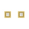 Convertible 2 in 1 Beaded Jacket Stud Earrings with Princess Cut Lab Diamond