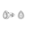 Convertible 2 in 1 Beaded Jacket Stud Earrings with Pear Cut Lab Diamond